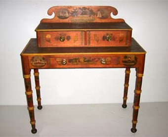 Dressing Table, Hand Painted by Elizabeth Morse Harding Circa 1810.